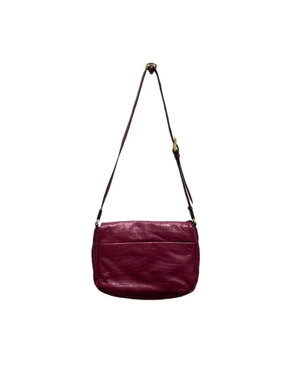 Aimee Kestenberg Genuine Leather Shoulder Bag Red One Size Preppy Classic Cute